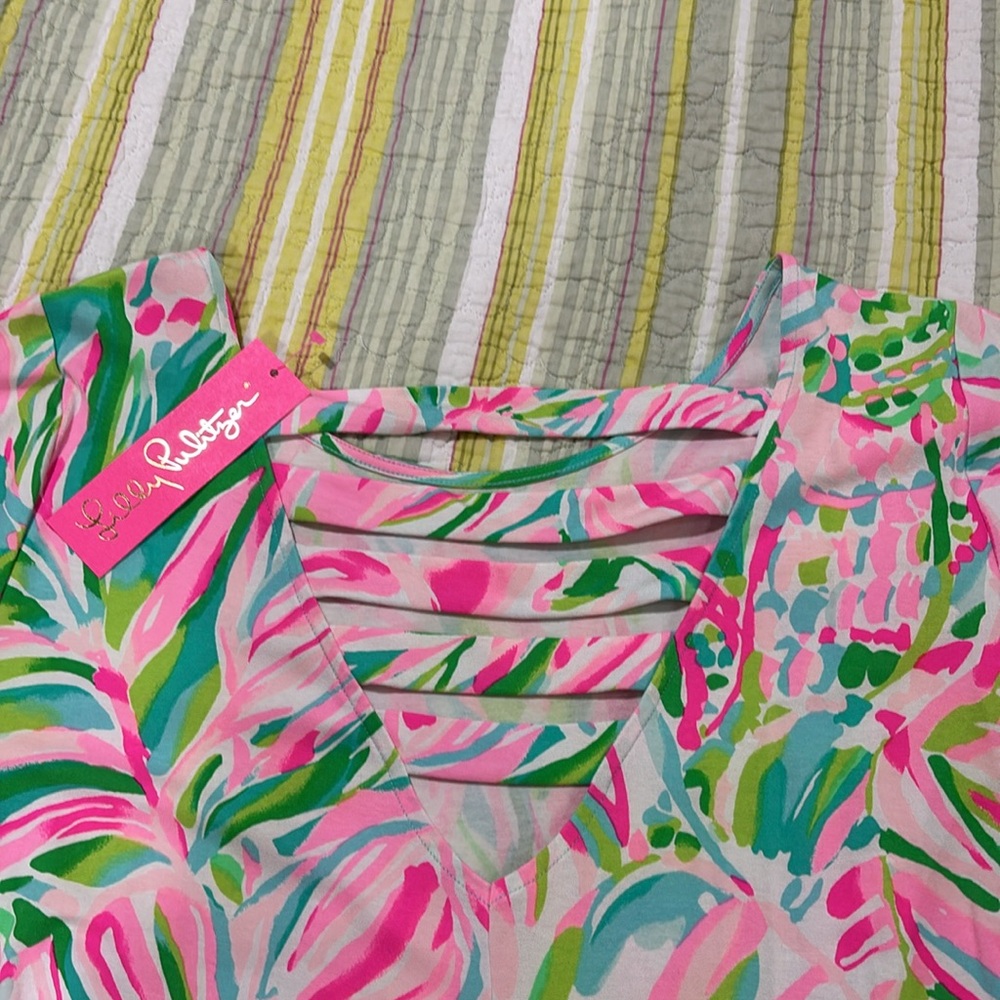 Lilly Pulitzer Tropical Pink and Green Ophelia Dress - Picture 8 of 11